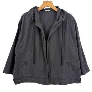 James Perse Cotton Nylon Relaxed Open Hooded Spring Jacket Size 4 or XL